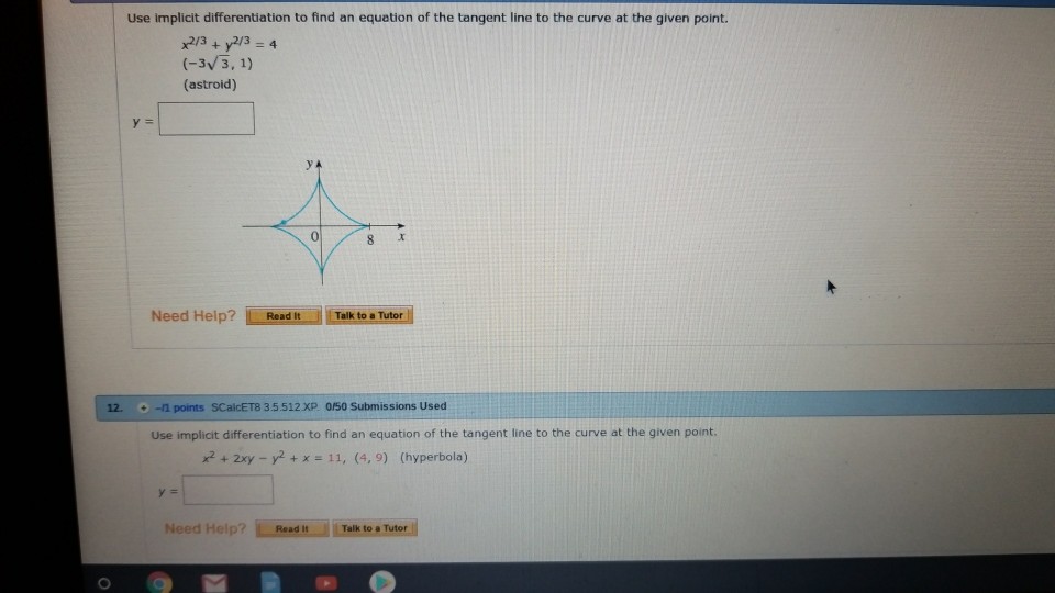 Use Implicit Differentiation To Find An Equetion Of Chegg 