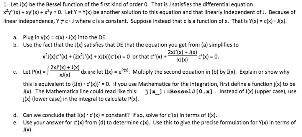 Let J X Be The Bessel Function Of The First Kind Chegg Com Let J X Be The Bessel Function Of The First Kind Chegg Com