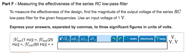 Design A Firstorder Lowpass Filter Rc Circuit Cheggcom