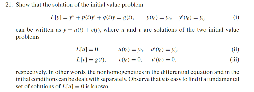 Solved 21 Show That The Solution Of The Initial Value Pr Chegg Com