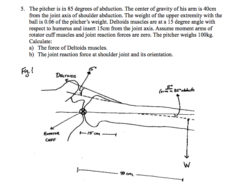 Solved: The Pitcher Is In 85 Degrees Of Abduction. The Cen... | Chegg.com