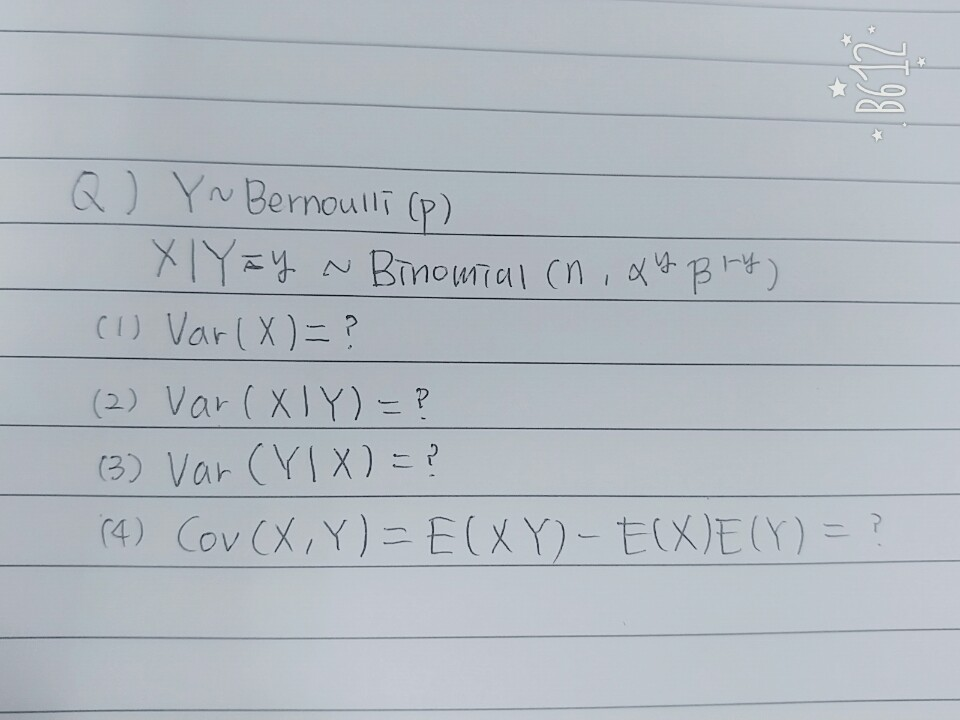 Solved Y Bernoulli P X Y Y Binomial N Alpha Y B Chegg Com