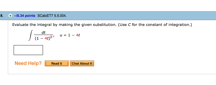 Evaluate The Integral Making The Given Chegg 