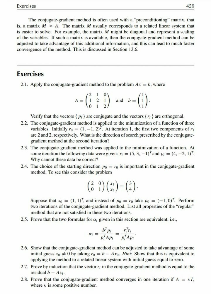 Homework conjugate gradient image