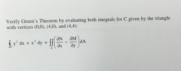 Verify Green S Theorem Evaluating Both Integrals Chegg 