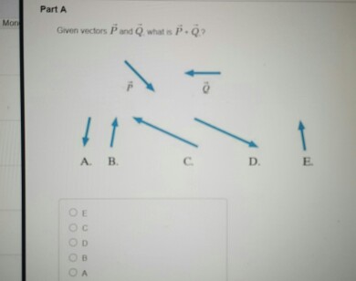 Solved Part A Mon Given Vectors P And Q What S P 9 A B E Chegg Com
