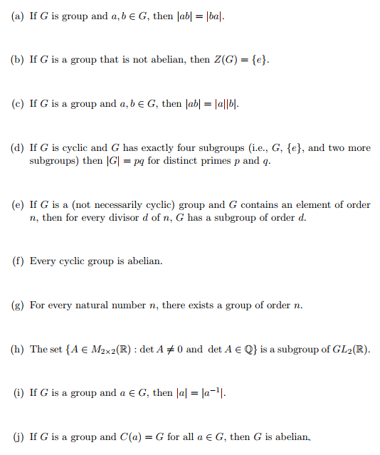 Solved A If G Is Group And A B E G Then Labl Ba B I Chegg Com