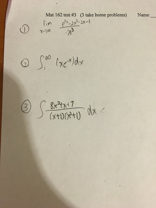 Solved 1 Lim X Tends To 0 E 2 2x 2 2x 1 X 3 2 Inte Chegg Com