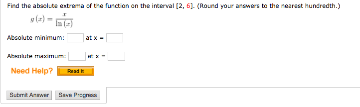 Solved: Find The Absolute Extrema Of The Function On The I... | Chegg.com