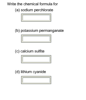 Solved Write The Chemical Formula For A Sodium Perchlorate Chegg Com