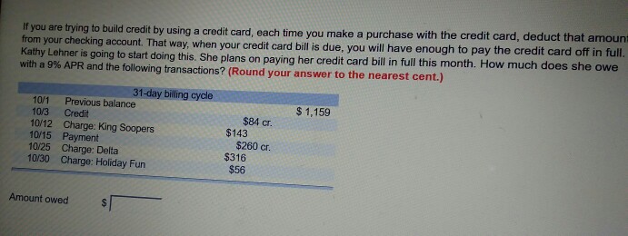 Solved: If You Are Trying To Build Credit By Using A Credi... | Chegg.com