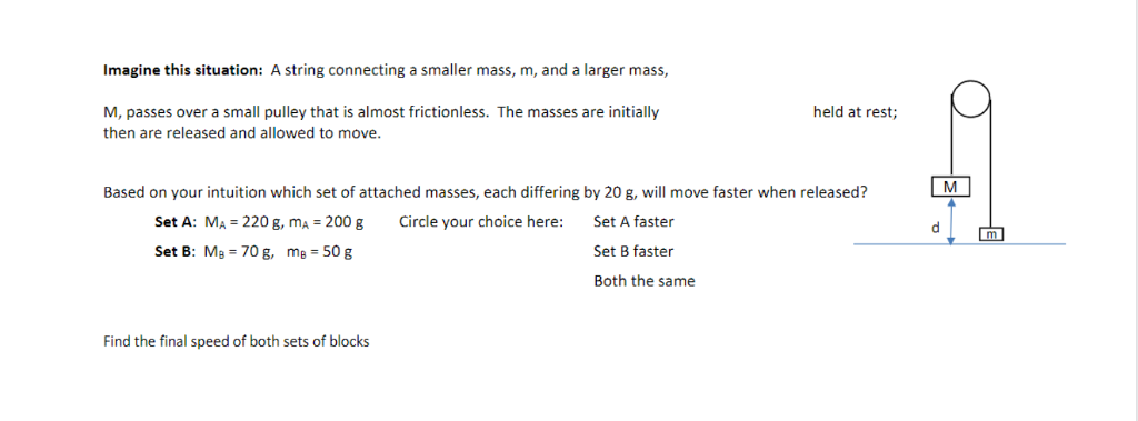 Three masses m, m, and mz are attached to a string as shown in the figure.  All three masses are held rest and then released. To keep m, rest, the  condition is