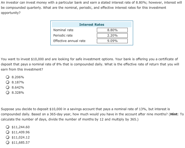 Solved An Investor Can Invest Money With A Particular Ban