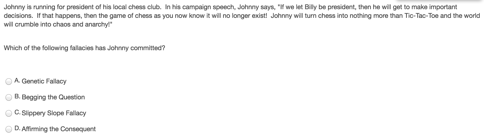 Solved Johnny is running for president of his local chess  Chegg.com