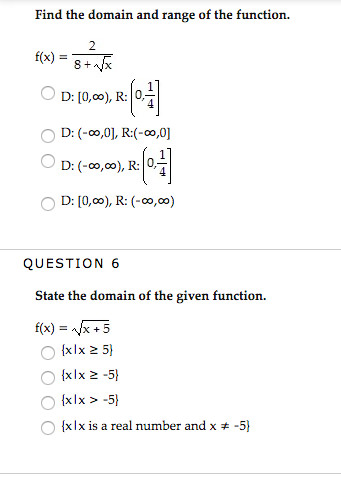 Find The Domain And Range Of The Function F X 2 8 Chegg Com