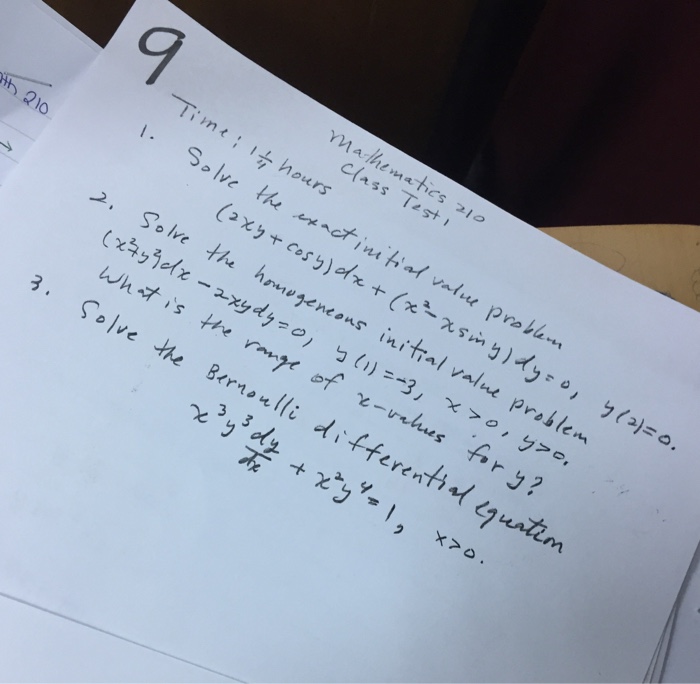 Solve The Exact Initial Value Problem 2xy Cos Y Chegg Com