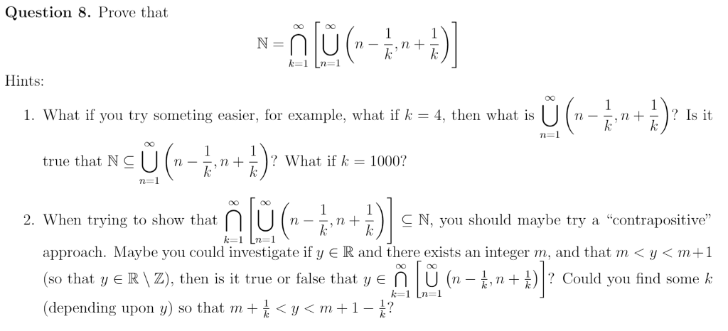 Solved Question 8 Prove That Hints I What If You Try S Chegg Com