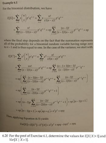 Solved For The Binomial Distribution We Have E X X N Chegg Com