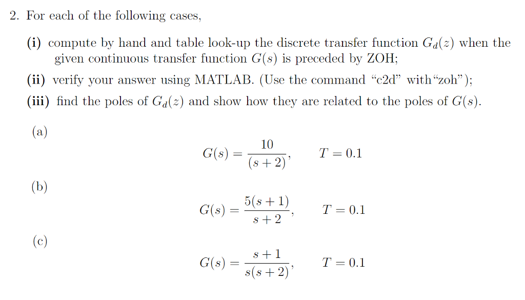 Solved 2 For Each Of The Following Cases I Compute By Chegg Com