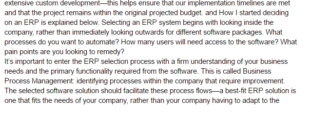 Question & Answer: Have you gone through an ERP implementation? If so, please share your experience. There are two key questions:..... 2