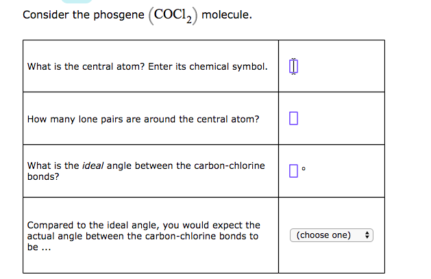 Consider The Phosgene Coci2 Molecule What Is The Chegg Com