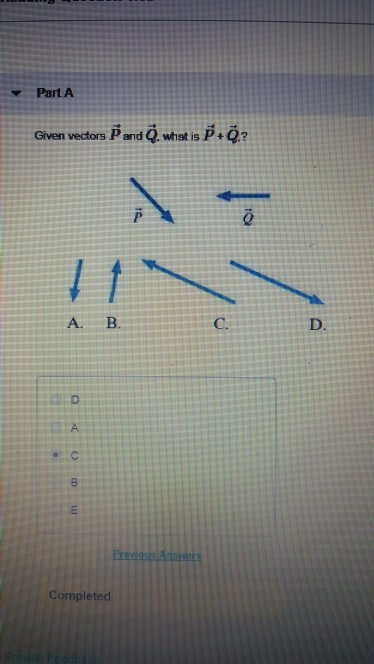 Part A Given Vectors P And Q What Is P 9 C D Chegg Com