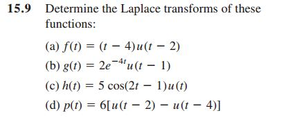 Solved Determine The Laplace Transforms Of These Function Chegg Com
