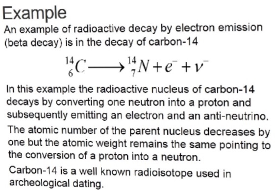 Solved An Example Of Radioactive Decay By Electron Emissi Chegg Com