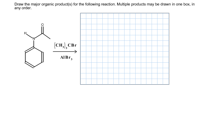 question chemistry test organic for product(s) text image Show major transcribed Draw the the organic