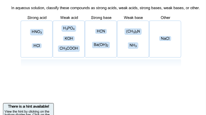 In Aqueous Solution Classify These Pounds As Chegg 