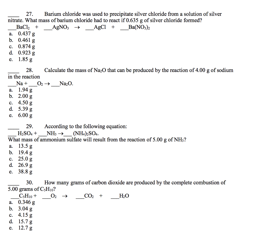 27 Barium Chloride Was Used To Precipitate Silver Chegg 