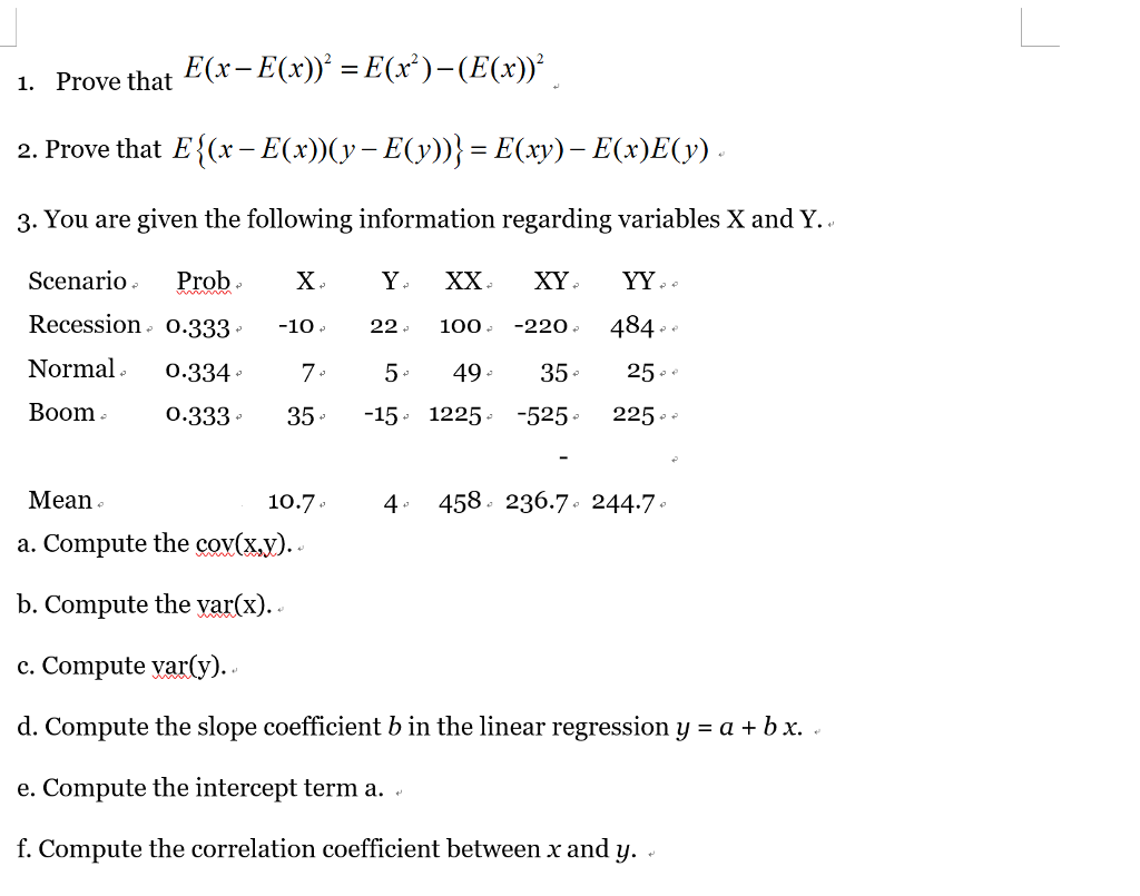 1 Prove That E X E X E X E X 2 Prove That Chegg Com