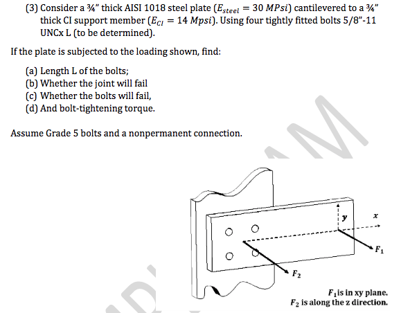 Solved 3 Consider A 34 Thick Aisi 1018 Steel Plate E Chegg Com