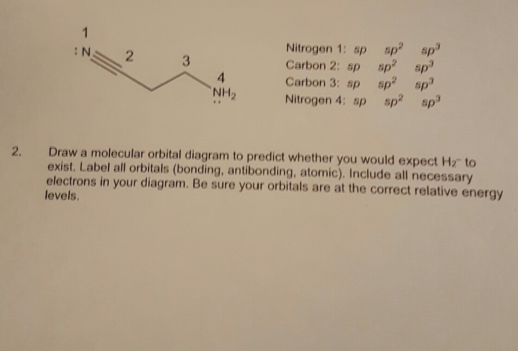 To Molecular Whethe A Diagram Predict Orbital Solved: Draw ...