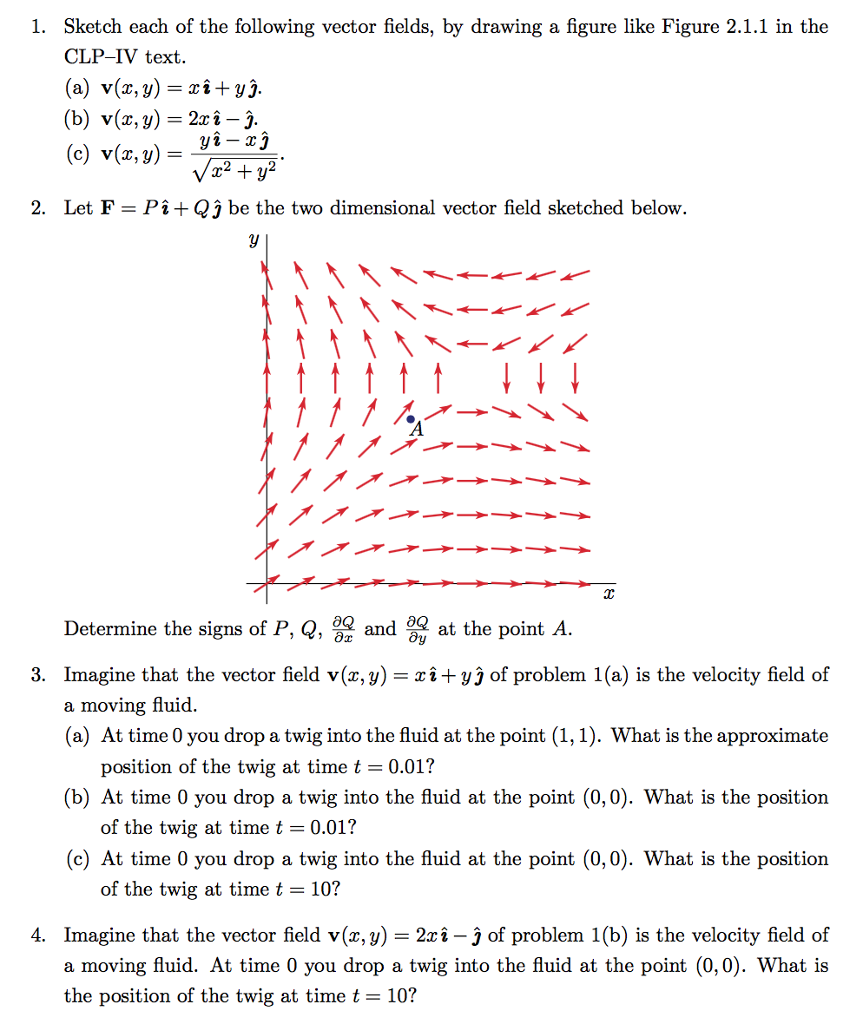 SOLVED: Make a sketch of the following vector field. F = ( - 2y,x) Choose  the correct vector field below: 0 A 0 B O c W 7 0 D 4E