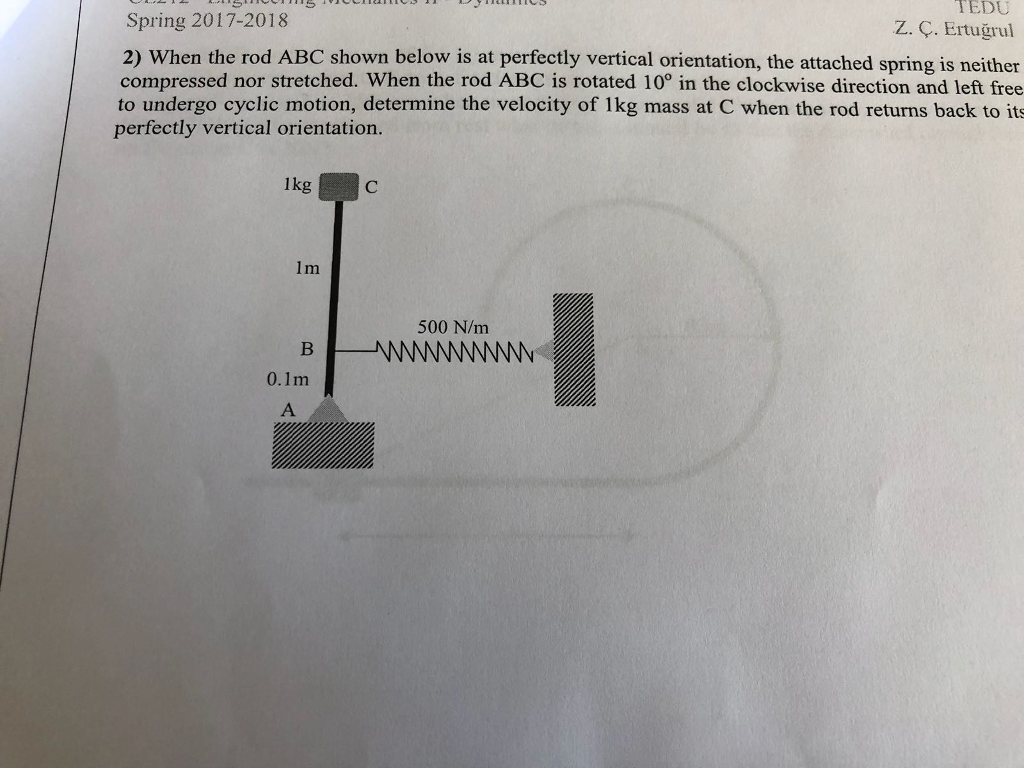 Tedu Z C Ertu Rul Spring 17 18 2 When The Rod Chegg Com