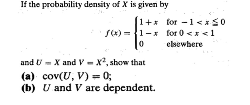 Solved If The Probability Density Of X Is Given By And U Chegg Com