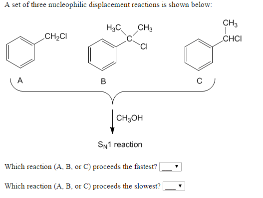 A Set Of Three Nucleophilic Displacement Reactions Is Chegg 