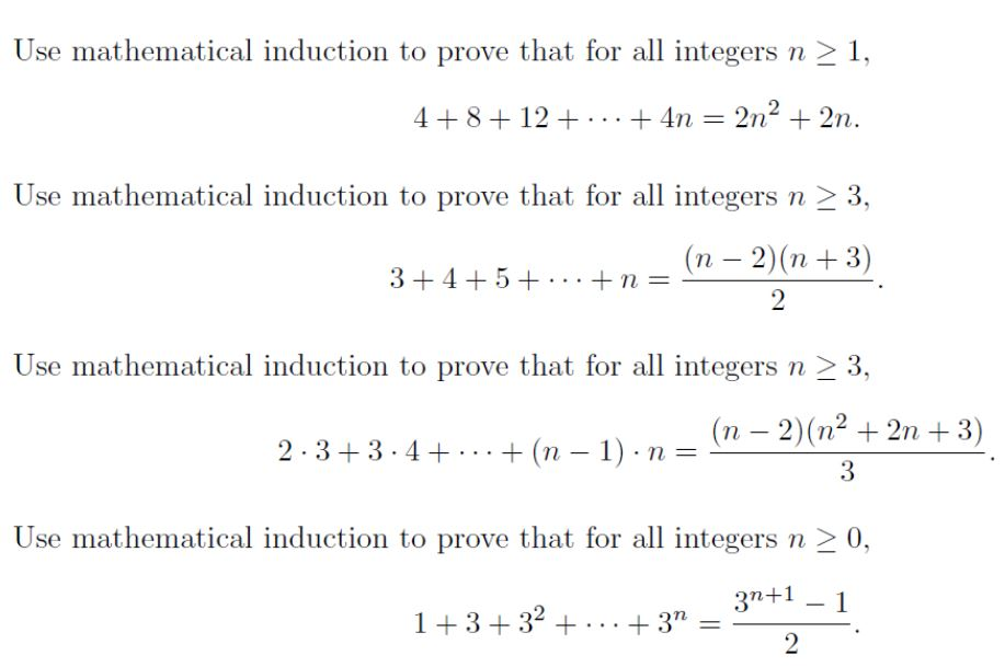 Solved Use Mathematical Induction To Prove That For All I Chegg Com