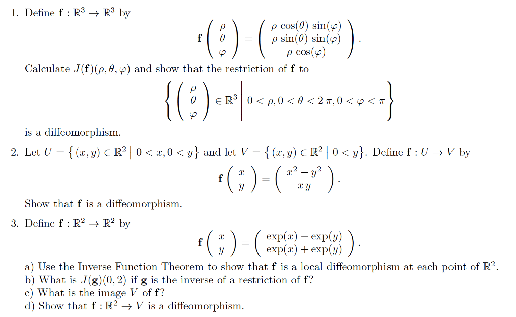 Solved I Define F R3 R3 By R Cos 8 Sin P F 8 Chegg Com