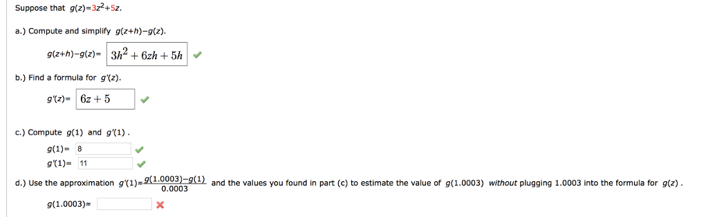 Suppose That G Z 322 5z A Compute And Simplify Chegg Com