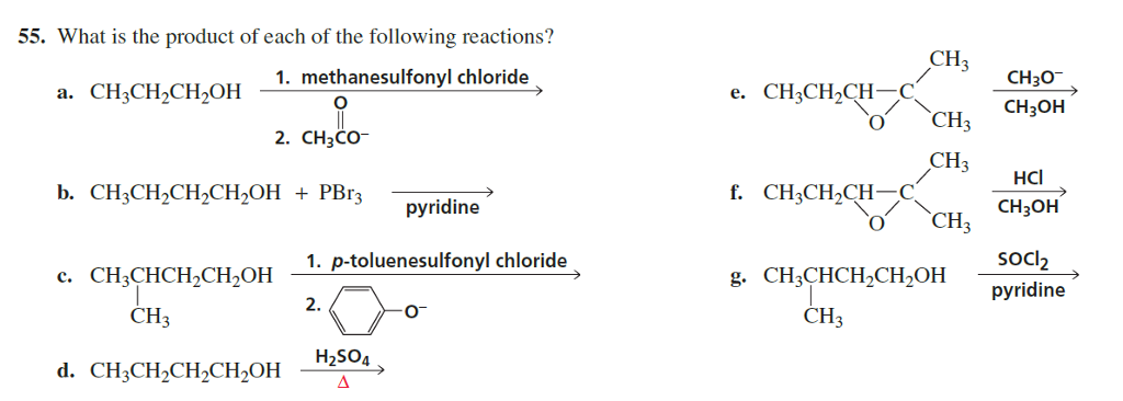 CH3 1. methanesulfonyl chloride CH3O e. CH3CH2CH O .CH, CH3OH 2. CH3CO CH3 ...