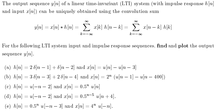 Solved The Output Sequence Y N Of A Linear Time Invarian Chegg Com