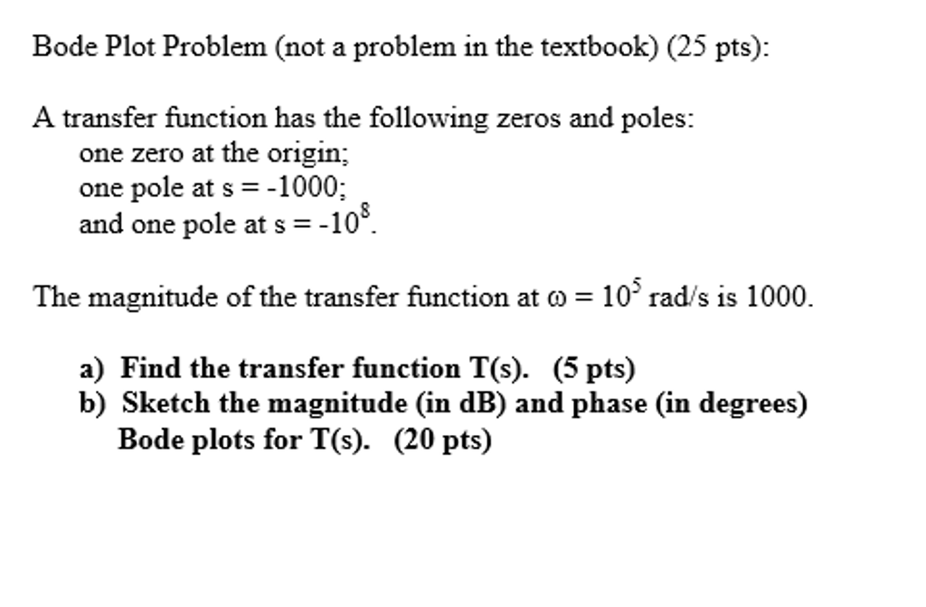 Bode Plot Problem (not a problem in the textbook):