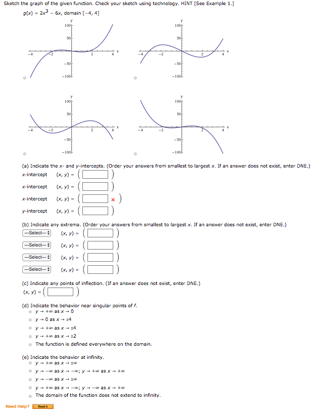 Solved Sketch The Graph Of The Given Function Check Your