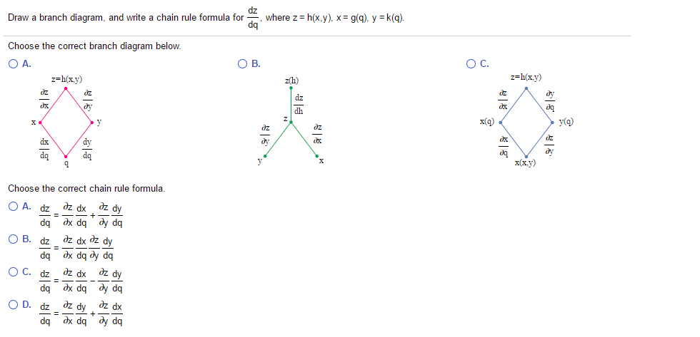 Solved Draw A Branch Diagram And Write A Chain Rule Form Chegg Com