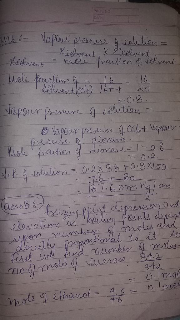 Question & Answer: Assuming ideal behavior, what is the vapor pressure of a solution of 16.0 mol of carbon..... 1