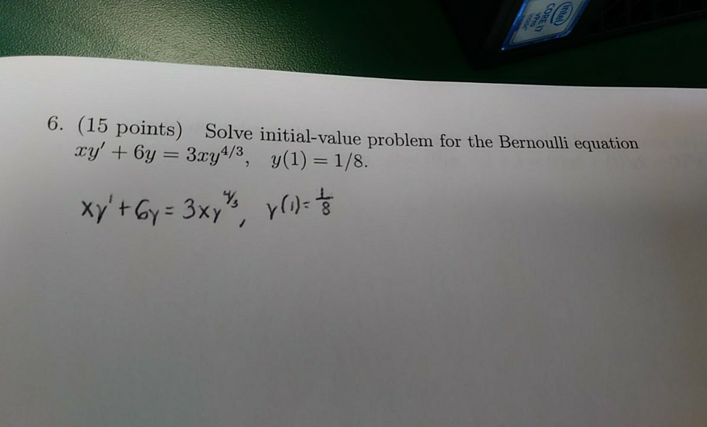 Co 6 15 Points Solve Initial Value Problem For The Chegg Com