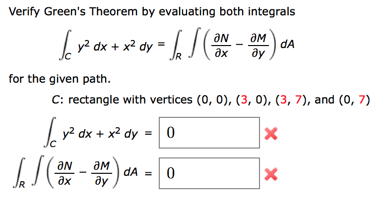 Verify Green S Theorem Evaluating Both Integrals Chegg 