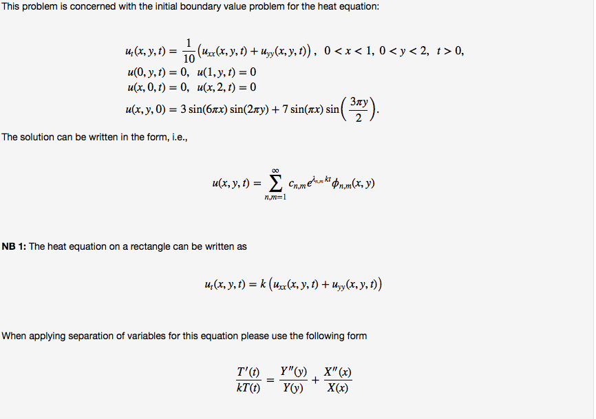 Solved This Problem Is Concerned With The Initial Boundar Chegg Com